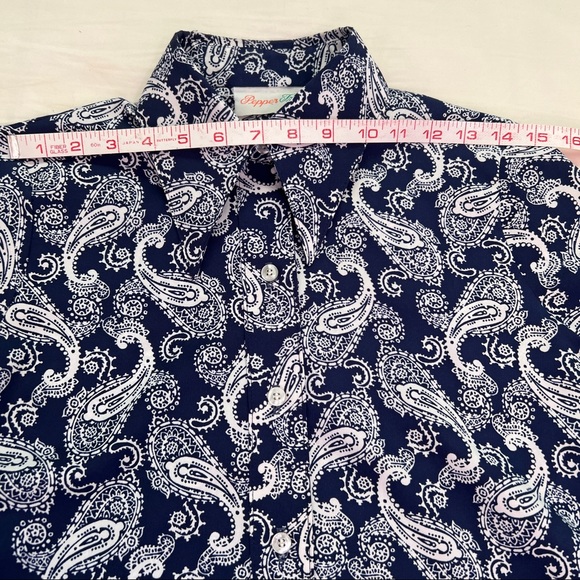 VTG ‘70s Pepper Tree Groovy Pointed Collar Paisley Blouse - Picture 9 of 14